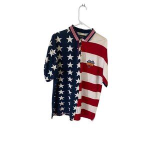 Nascar Cafe Men's Polo Embroidered Y2K Short Sleeve Shirt - Large